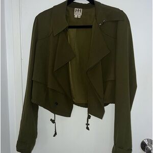 Haute Hippie Army Green Crop Trench